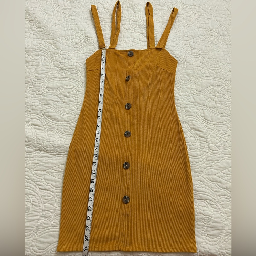 Gold Corduroy Dress - Picture 3 of 10